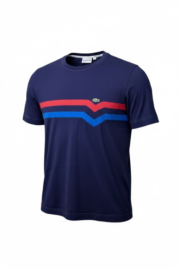 LACOSTE T SHIRT SPORTSWEAR NAVY MENS PRE OWNED XL