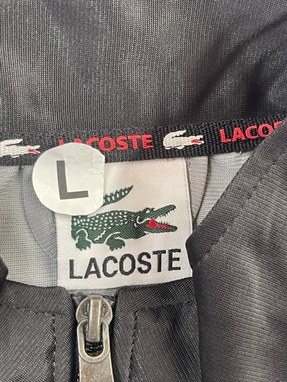 Lacoste Track Jacket Big Logo Μαύρο Γκρι Unisex L