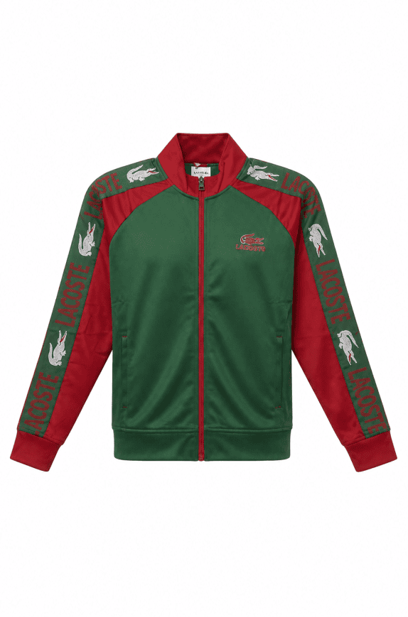 LACOSTE TRACK JACKET COLORBLOCK VERDE ROSSO UOMO PRE OWNED M