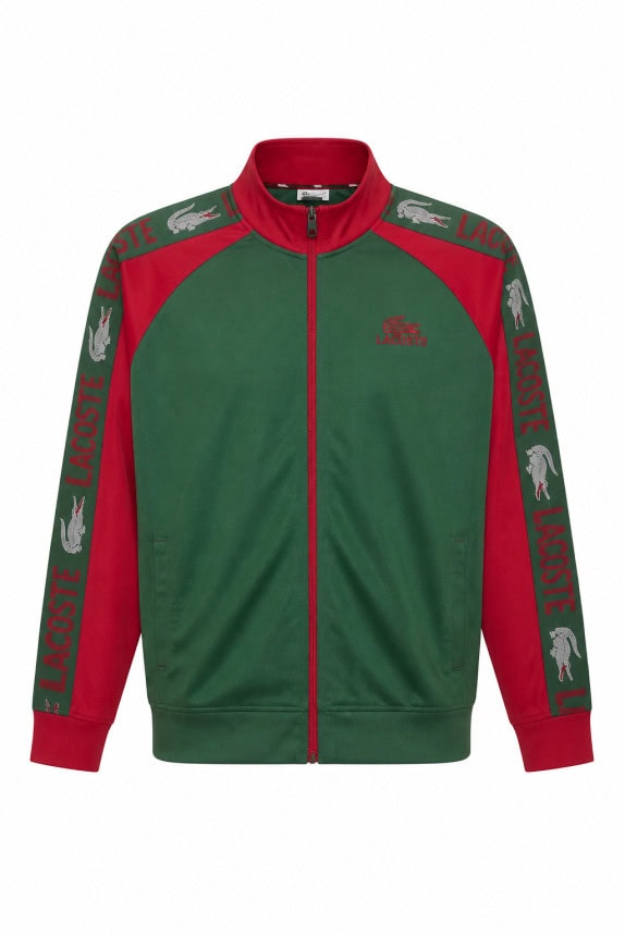 LACOSTE TRACK JACKET RETRO ΠΡΑΣΙΝΟ ΚΟΚΚΙΝΟ ΑΝΤΡΙΚΟ PRE OWNED XL