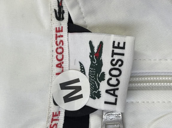 LACOSTE TRACK JACKET SPORTY BLACK WHITE UOMO PRE OWNED M
