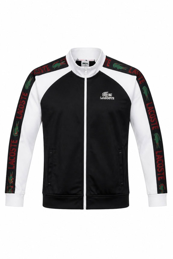 LACOSTE TRACK JACKET SPORTY BLACK WHITE ΑΝΤΡΙΚΟ PRE OWNED XL