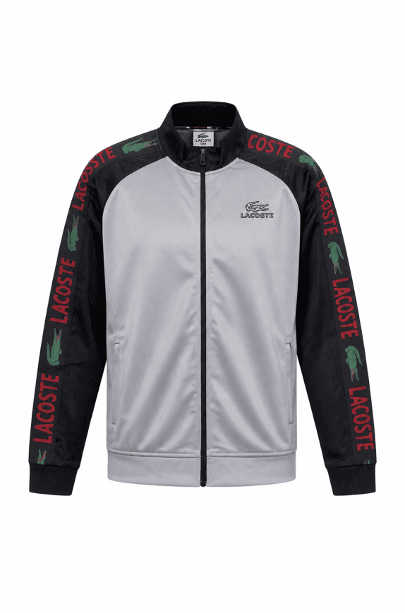 LACOSTE TRACK JACKET SPORTY ΓΚΡΙ ΜΑΥΡΟ ΑΝΤΡΙΚΟ PRE OWNED XXL
