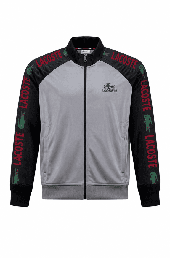 LACOSTE TRACK JACKET SPORTY GRAFIX ΓΚΡΙ ΑΝΤΡΙΚΟ PRE OWNED M