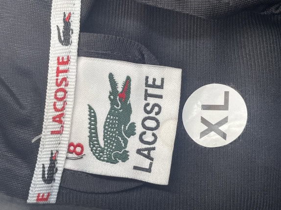 LACOSTE TRACK JACKET STREETWEAR BLACK MEN PRE OWNED XL