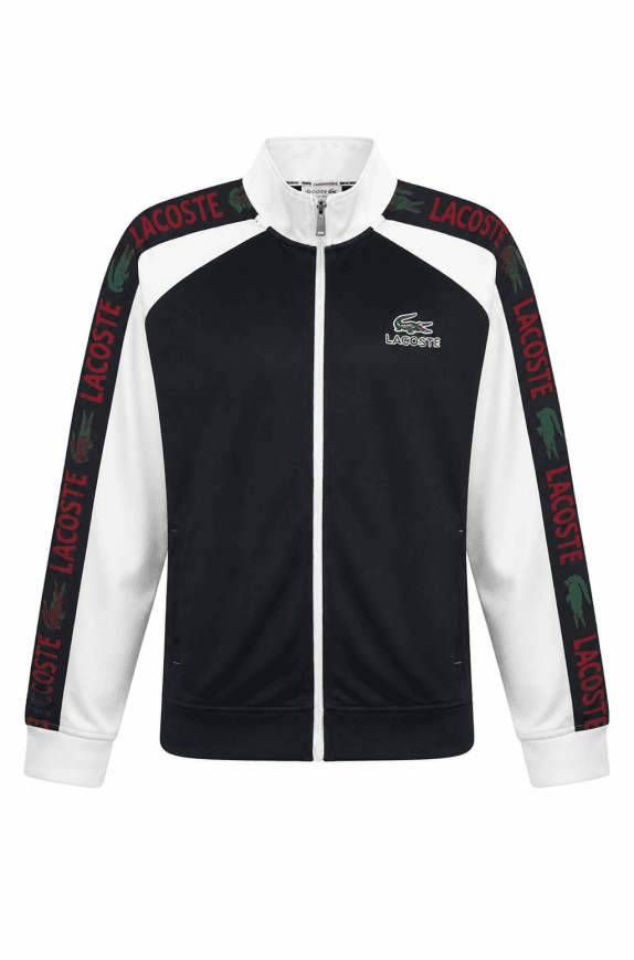 LACOSTE TRACK JACKET STRETCH BLACK WHITE ΑΝΤΡΙΚΟ PRE OWNED L