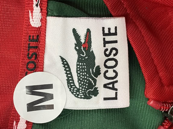 LACOSTE TRACK JACKET VINTAGE RED GREEN MENS PRE OWNED M