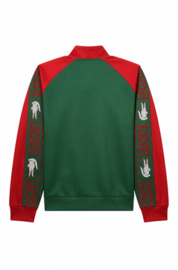 LACOSTE TRACK JACKET VINTAGE RED GREEN MENS PRE OWNED M