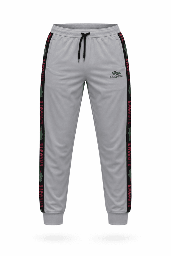 LACOSTE TRACK PANTS STREETWEAR GREY MEN PRE OWNED XL