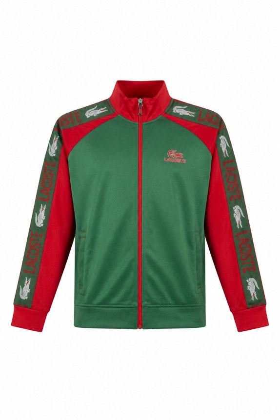 LACOSTE ΖΑΚΕΤΑ TRACK ΑΘΛΗΤΙΚΟ ΠΡΑΣΙΝΟ ΚΟΚΚΙΝΟ ΑΝΤΡΙΚΟ PRE OWNED XL