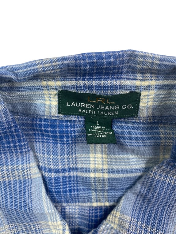 LAUREN JEANS CO. RALPH LAUREN Πουκάμισο Καρό Casual Μπλε Γυναικείο L