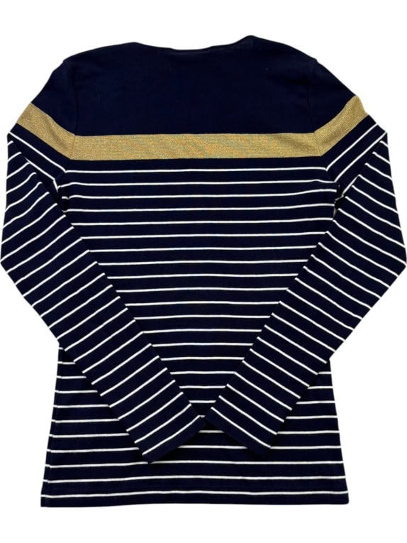 LAUREN STRIPED METALLIC BLUE WOMEN PRE OWNED S