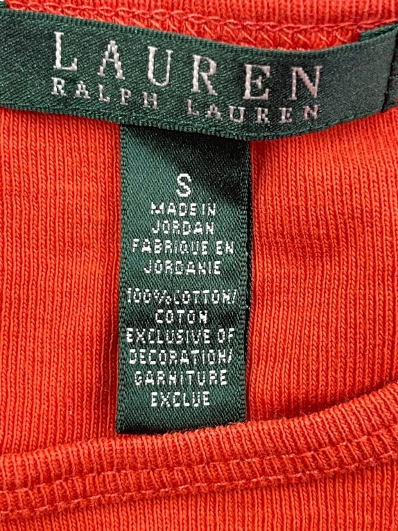 Lauren Ralph Lauren Μακρυμάνικο T-Shirt Πορτοκαλί Classic Fit Γυναικείο S