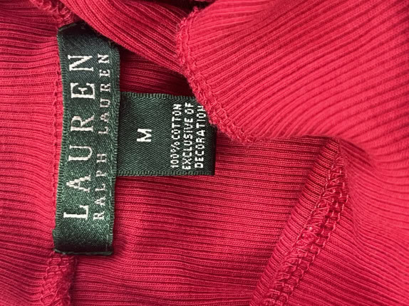 LAUREN RALPH LAUREN ΜΠΛΟΥΖΑ ΠΕΤΣΕΤΑΡΗ ΜΟΝΟΧΡΩΜΟ ΚΟΚΚΙΝΟ ΓΥΝΑΙΚΕΙΟ PRE OWNED M