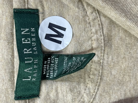 LAUREN RALPH LAUREN ΜΠΛΟΥΖΑ V NECK MINIMAL BEIGE ΓΥΝΑΙΚΕΙΟ PRE OWNED M