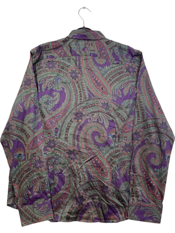 LAUREN RALPH LAUREN CAMICIA CON MOTIVO PAISLEY VIOLA UNISEX L