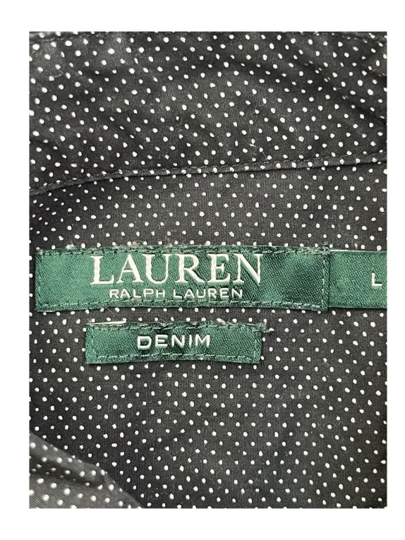 LAUREN RALPH LAUREN Πουκάμισο Polka Dot Μαύρο Unisex Large