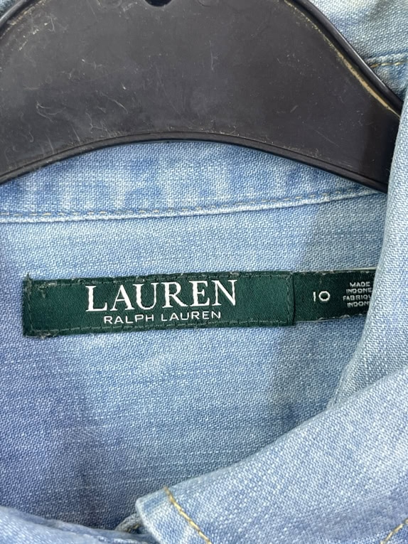 LAUREN RALPH LAUREN ΠΟΥΚΑΜΙΣΟ ΤΖΙΝ VINTAGE ΜΠΛΕ ΓΥΝΑΙΚΕΙΟ L pre-owned