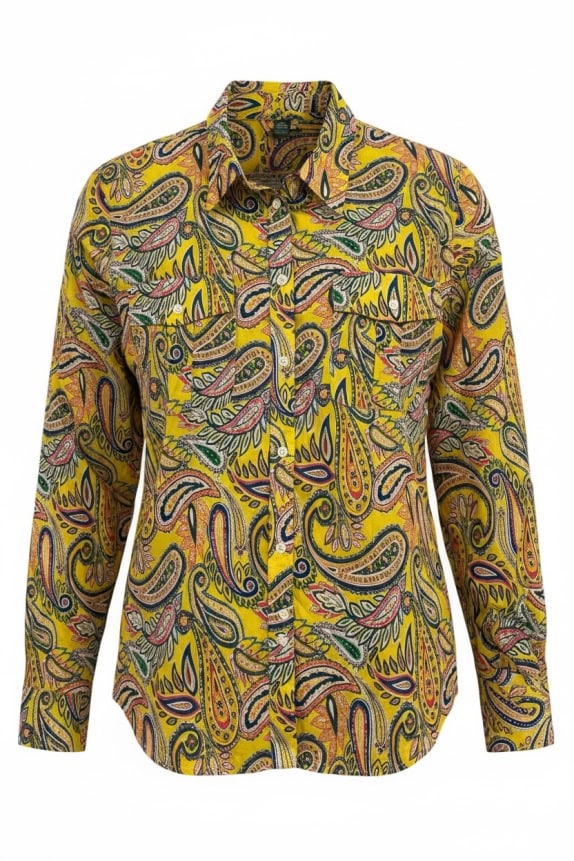 LAUREN RALPH LAUREN ΠΟΥΚΑΜΙΣΟ VINTAGE ΚΙΤΡΙΝΟ ΓΥΝΑΙΚΕΙΟ PRE OWNED L