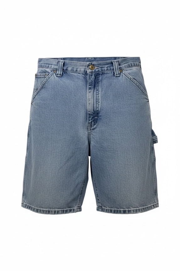 LEE DUNGAREES DENIM SHORTS WASHED BLUE MEN PRE OWNED M