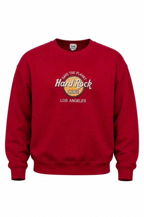 LEE 1990S HARD ROCK CAFE SWEATSHIRT RED MENS PRE OWNED XL