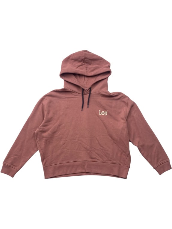 LEE Φούτερ με Κουκούλα Loose Fit Logo Ροζ Unisex XL