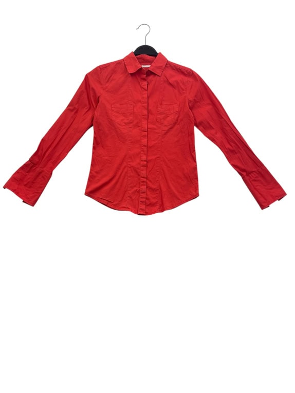 LEE WOMEN'S CASUAL SHIRT WITH EMBROIDERED LOGO RED XS