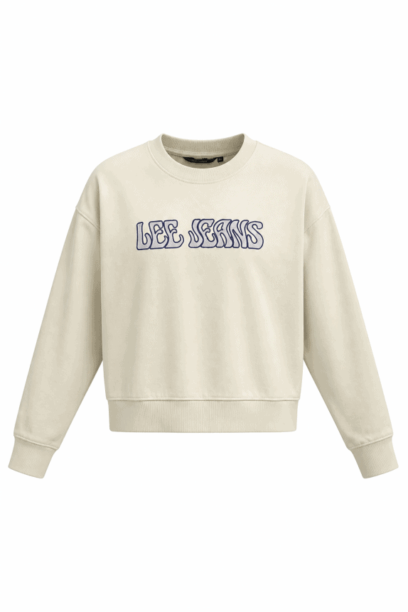 LEE JEANS CREWNECK GRAPHIC CREAM MENS PRE OWNED M