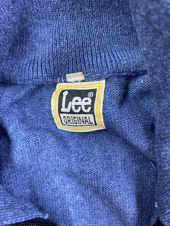 Lee Original Blue Zip-Up Knit Cardigan Men’s L