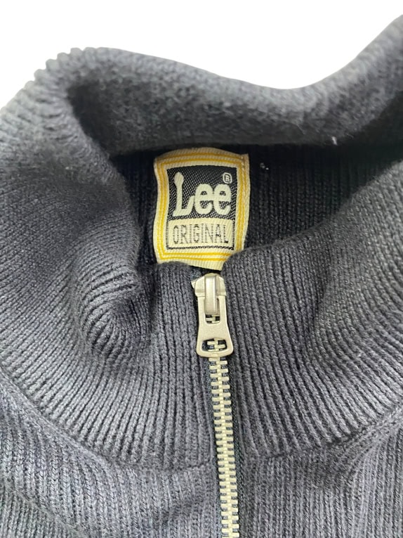 Lee Original Πλεκτή Ζακέτα Vintage Full Zip Μπλε Σκούρο Ανδρική XL