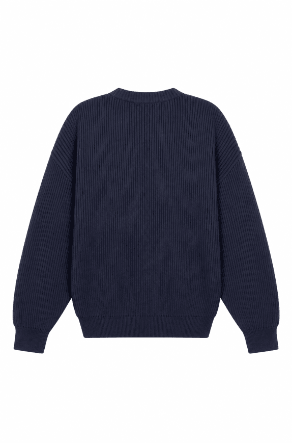 LEE ΠΛΕΚΤΟ ΠΟΥΛΟΒΕΡ ΜΕ ΡΙΓΕΣ NAVY UNISEX PRE OWNED XL