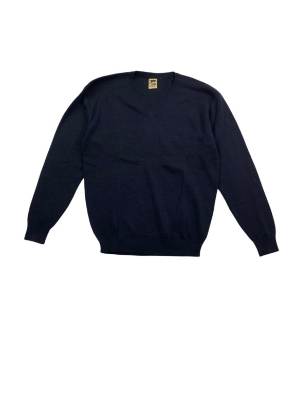 LEE Πλεκτό Sweater V-Neck Vintage Logo Μπλε Ανδρικό M–L