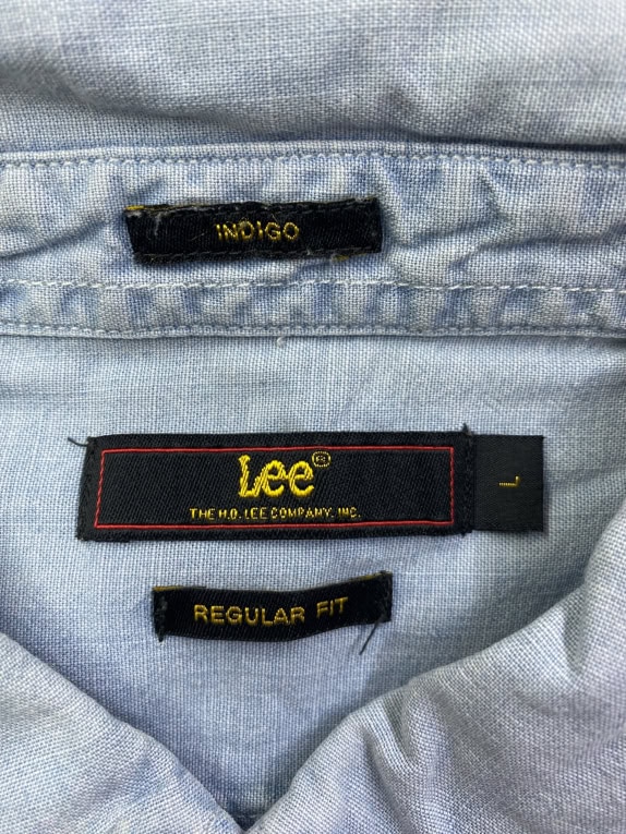 Lee Πουκάμισο Casual Indigo Logo Γαλάζιο Ανδρικό L