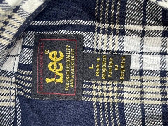 LEE ΠΟΥΚΑΜΙΣΟ CHECK ΠΛΑΙΝΟ ΜΠΛΕ ΑΝΤΡΙΚΟ PRE OWNED L