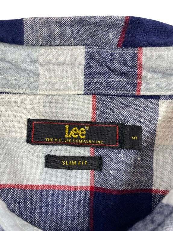 LEE ΠΟΥΚΑΜΙΣΟ ΜΑΚΡΥΜΑΝΙΚΟ CHECKED SLIM FIT ΜΠΛΕ/ΚΟΚΚΙΝΟ ΓΥΝΑΙΚΕΙΟ SMALL