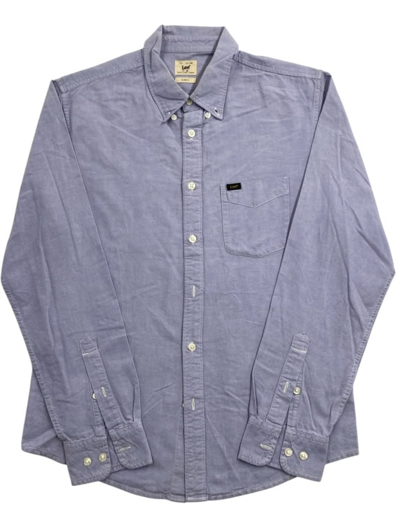 LEE ΠΟΥΚΑΜΙΣΟ ΜΑΚΡΥΜΑΝΙΚΟ OXFORD SLIM FIT ΓΑΛΑΖΙΟ ΑΝΔΡΙΚΟ MEDIUM