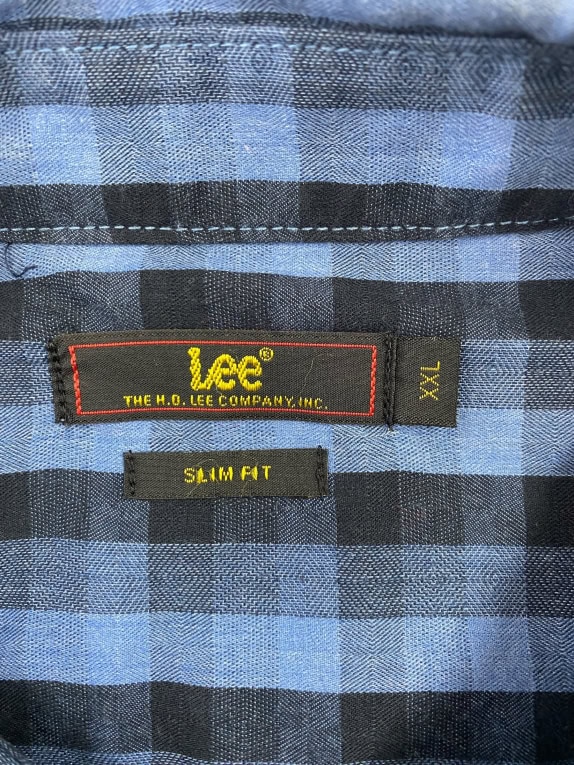 LEE ΠΟΥΚΑΜΙΣΟ SLIM FIT ΜΕ ΚΑΡΟ ΜΟΤΙΒΟ ΜΠΛΕ/ΜΑΥΡΟ ΑΝΔΡΙΚΟ XXL