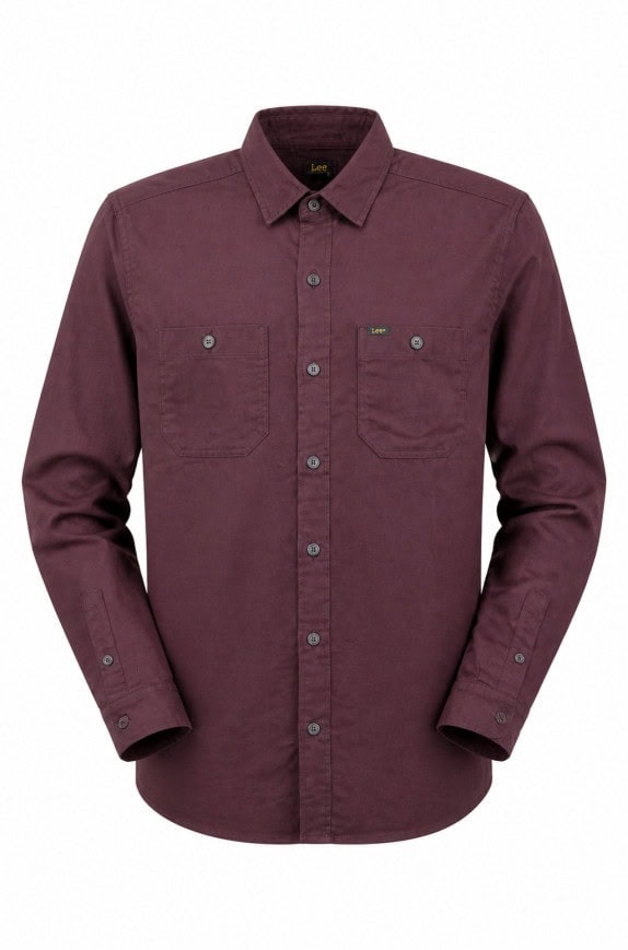 LEE CAMICIA WORKWEAR BORDEAUX UOMO PRE OWNED L