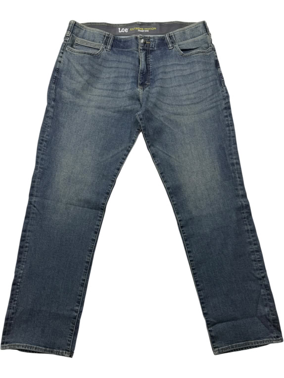 Lee Extreme Motion Straight Taper Jeans Logo Blue Men’s 2XL
