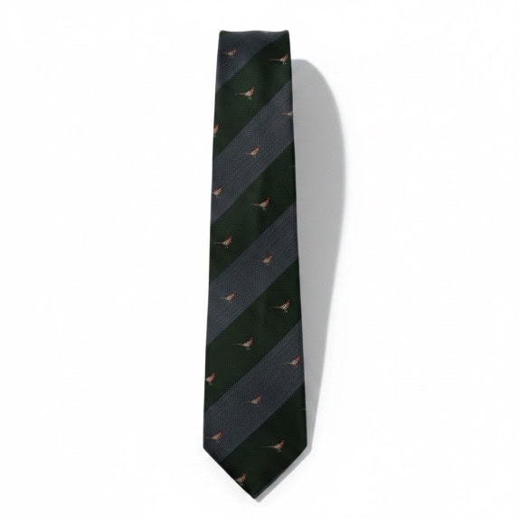 LES COPAINS CRAVATTA CLASSICA VERDE GRIGIO UOMO PRE OWNED
