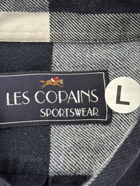 LES COPAINS SPORTSWEAR ΠΟΥΚΑΜΙΣΟ ΚΑΡΟ ΜΠΛΕ ΓΚΡΙ ΛΕΥΚΟ ΑΝΤΡΙΚΟ PRE OWNED L