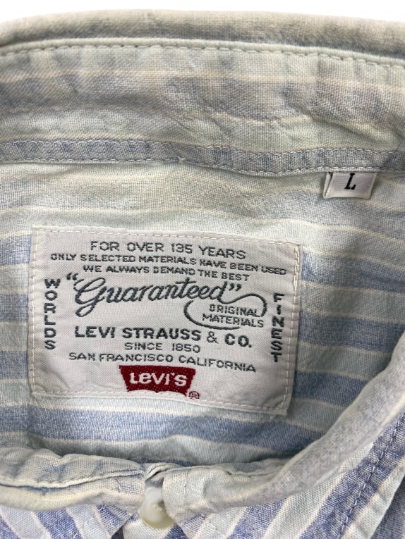 LEVI STRAUSS & CO Πουκάμισο Vintage Με Ρίγες Μπλε Ανδρικό L