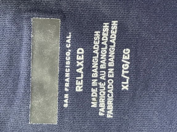LEVIS STRAUSS CO T SHIRT SPELL OUT NAVY ΑΝΤΡΙΚΟ PRE OWNED XL