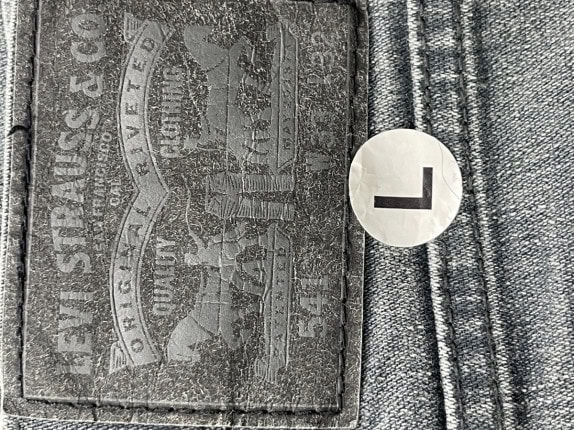 LEVI STRAUSS JEANS WASHED CHARCOAL MENS PRE OWNED L