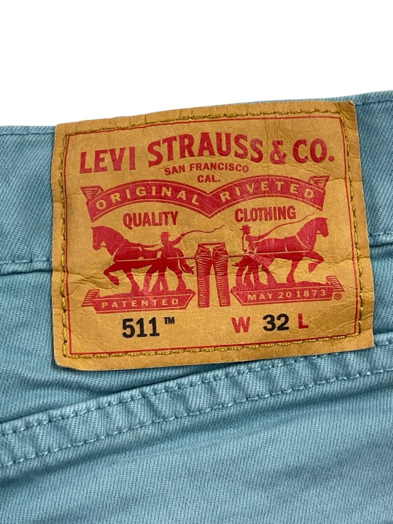LEVI'S 511 DENIM ΣΟΡΤΣ CUT-OFF ΠΡΑΣΙΝΟ-ΜΠΛΕ UNISEX M