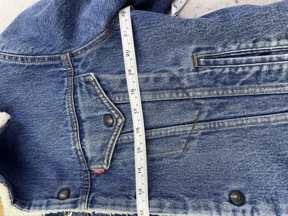 1988 LEVIS DENIM JACKET SHERPA BLUE MEN PRE OWNED L