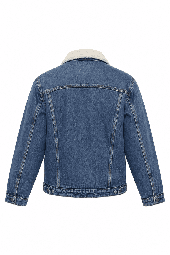 1988 LEVIS DENIM JACKET SHERPA BLUE MEN PRE OWNED L