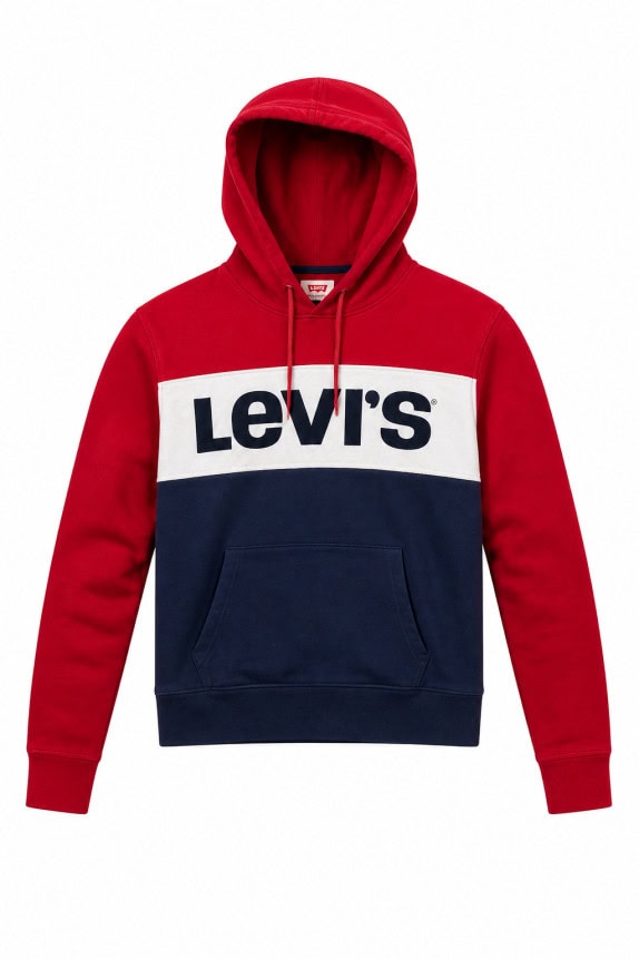 LEVIS HOODIE COLORBLOCK ΚΟΚΚΙΝΟ ΑΝΤΡΙΚΟ PRE OWNED S