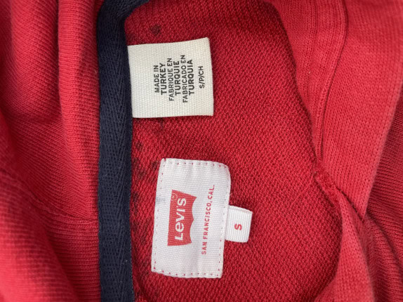 LEVIS HOODIE COLORBLOCK ΚΟΚΚΙΝΟ ΑΝΤΡΙΚΟ PRE OWNED S