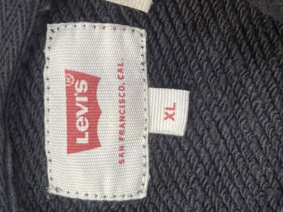 LEVIS HOODIE STREETWEAR ΞΕΘΩΡΙΑΣΜΕΝΟ ΜΑΥΡΟ UNISEX PRE OWNED XL